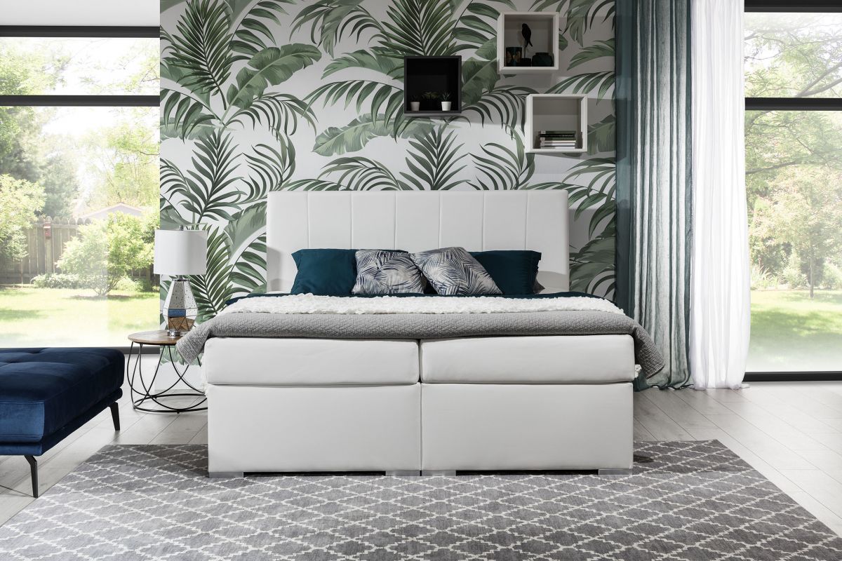 Continental Double Bed East Kaunas 2 | size: Length: 205cm, Width: 180cm, Height: 126cm | color: White | image: 3 | variant: 1012358