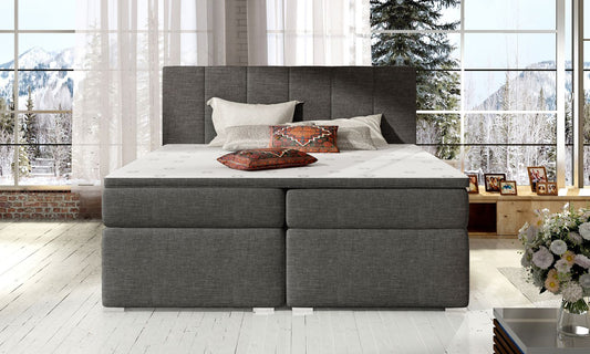 Continental Double Bed East Kaunas | size: Length: 205cm, Width: 140cm, Height: 126cm | color: Sawana | image: 1 | variant: 1012333