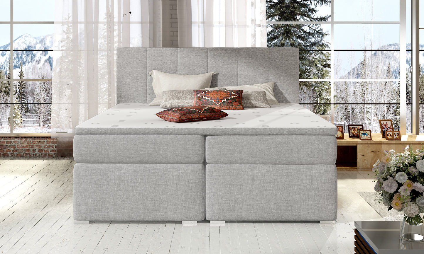 Continental Double Bed East Kaunas | size: Length: 205cm, Width: 140cm, Height: 126cm | color: Sawana | image: 1 | variant: 1012335
