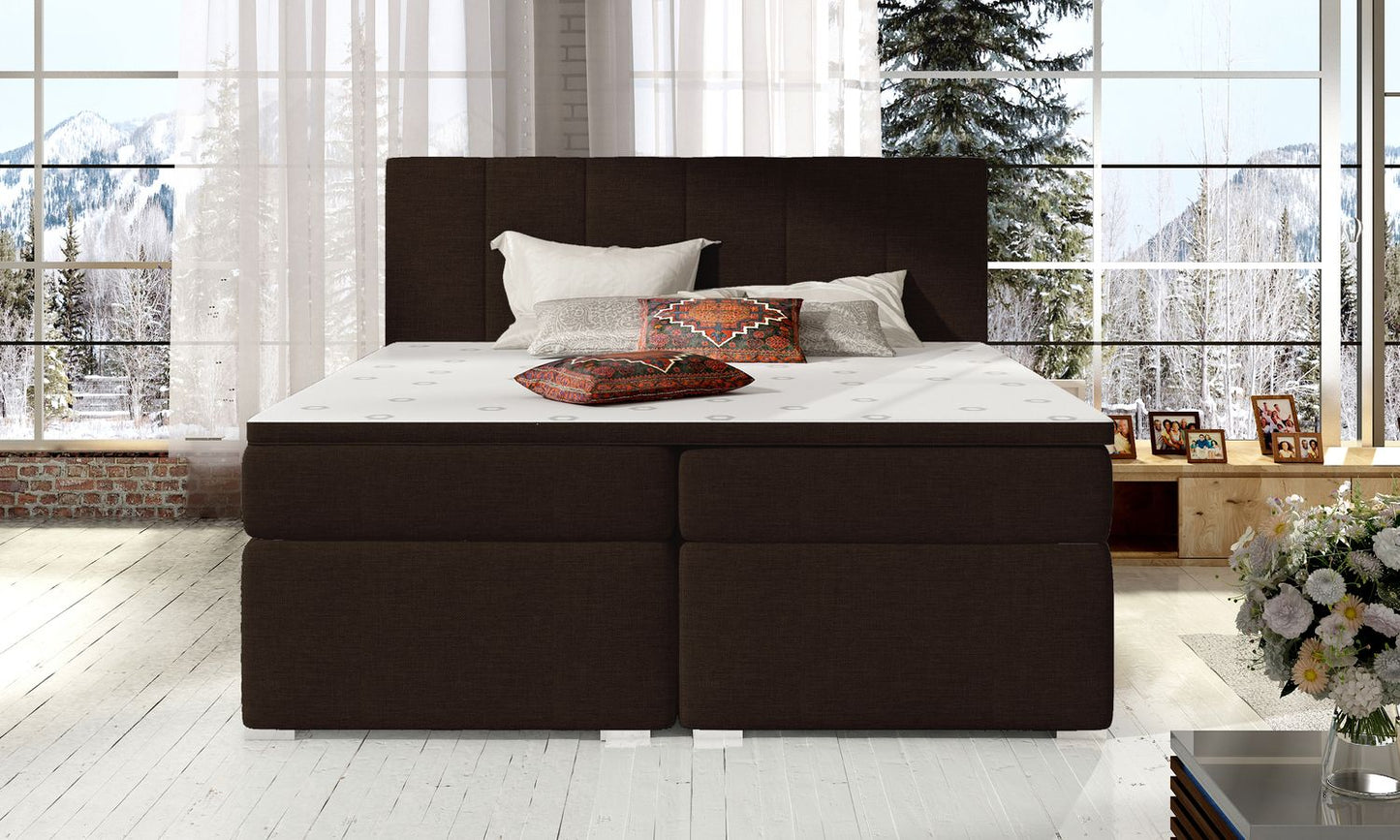Continental Double Bed East Kaunas | size: Length: 205cm, Width: 140cm, Height: 126cm | color: Sawana | image: 1 | variant: 1012336