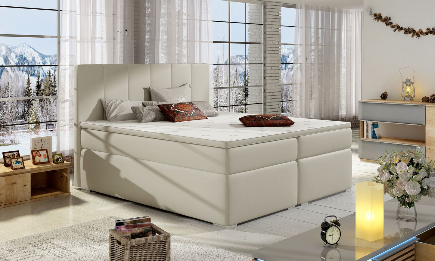 Continental Double Bed East Kaunas | size: Length: 205cm, Width: 140cm, Height: 126cm | color: Soft | image: 1 | variant: 1012339