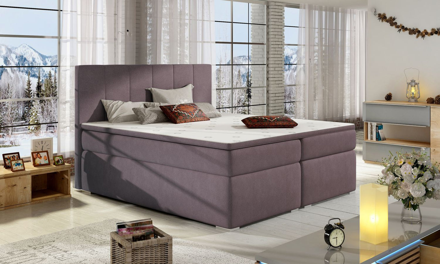 Continental Double Bed East Kaunas | size: Length: 205cm, Width: 140cm, Height: 126cm | color: Soro | image: 1 | variant: 1012340