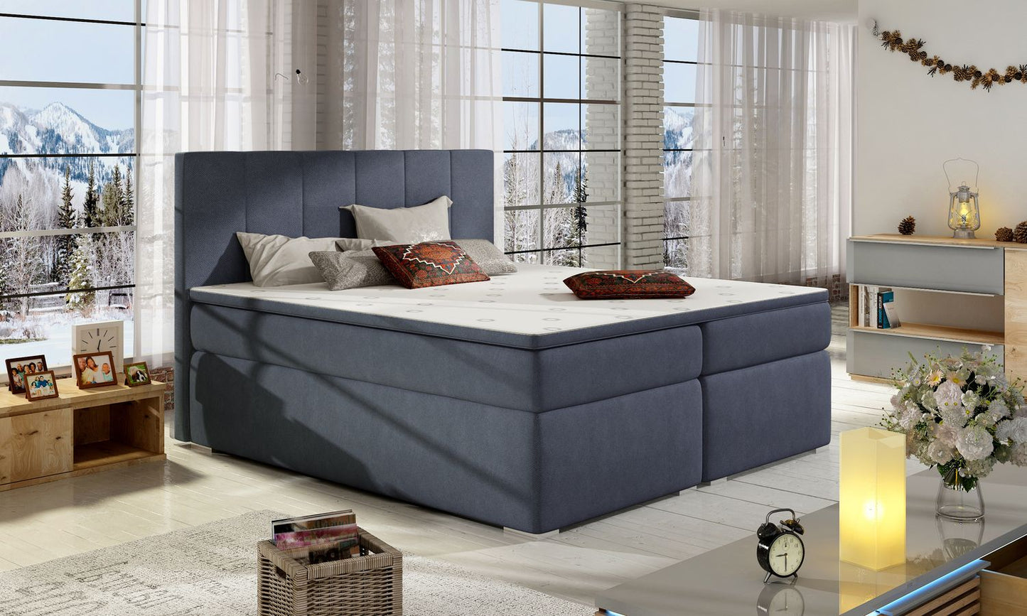 Continental Double Bed East Kaunas | size: Length: 205cm, Width: 140cm, Height: 126cm | color: Soro | image: 1 | variant: 1012341