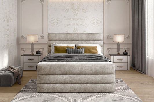 Continental Double Bed East Madrid | size: Length: 220cm, Width: 140cm, Height: 133cm | color: Dora | image: 1 | variant: 1012363
