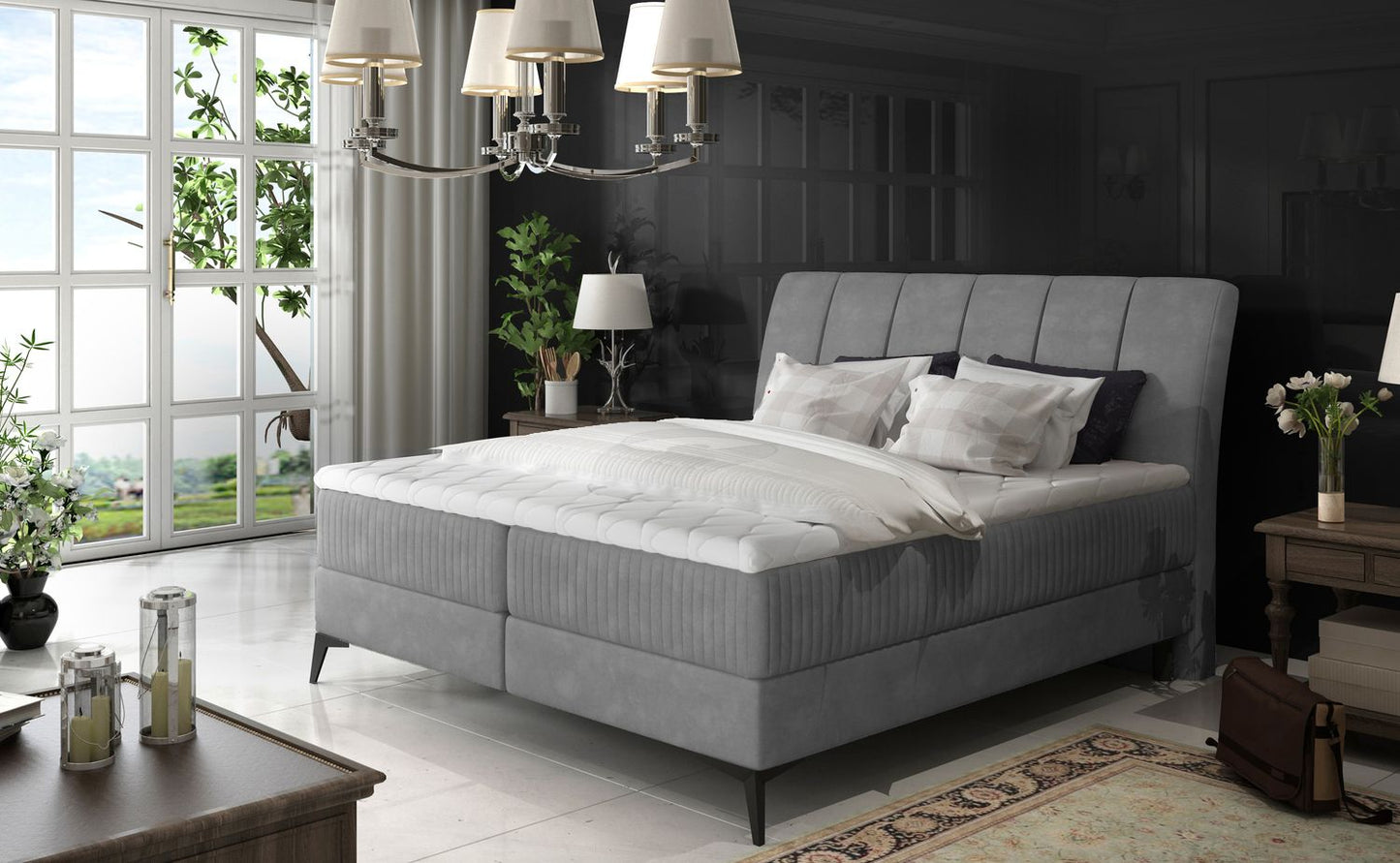 Continental Double Bed East Mantua 2 | size: Length: 221cm, Width: 183cm, Height: 118cm | color: Paros/Pasy | image: 1 | variant: 1012004