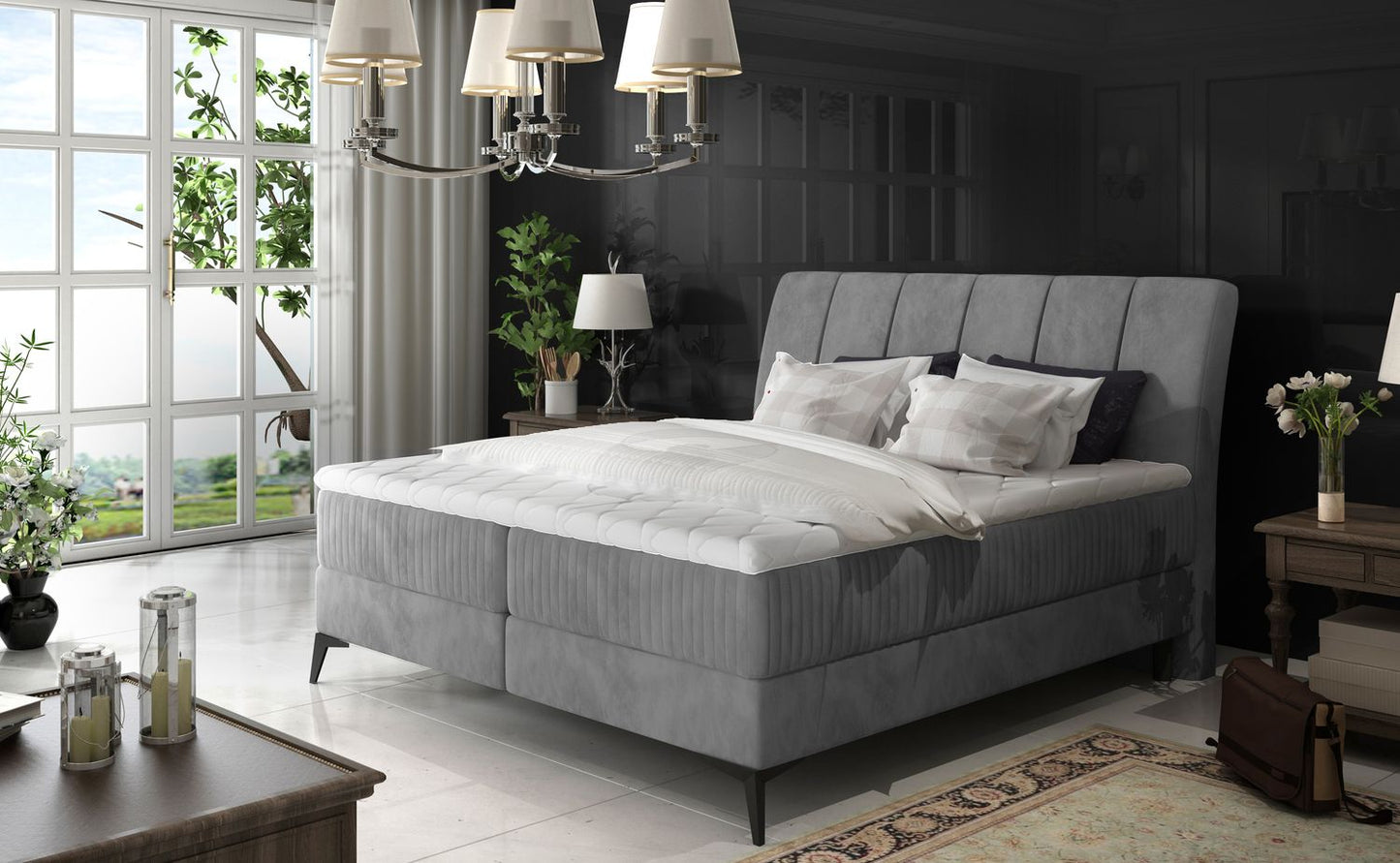 Continental Double Bed East Mantua | size: Length: 221cm, Width: 143cm, Height: 118cm | color: Jasmine/Pasy | image: 1 | variant: 1011981