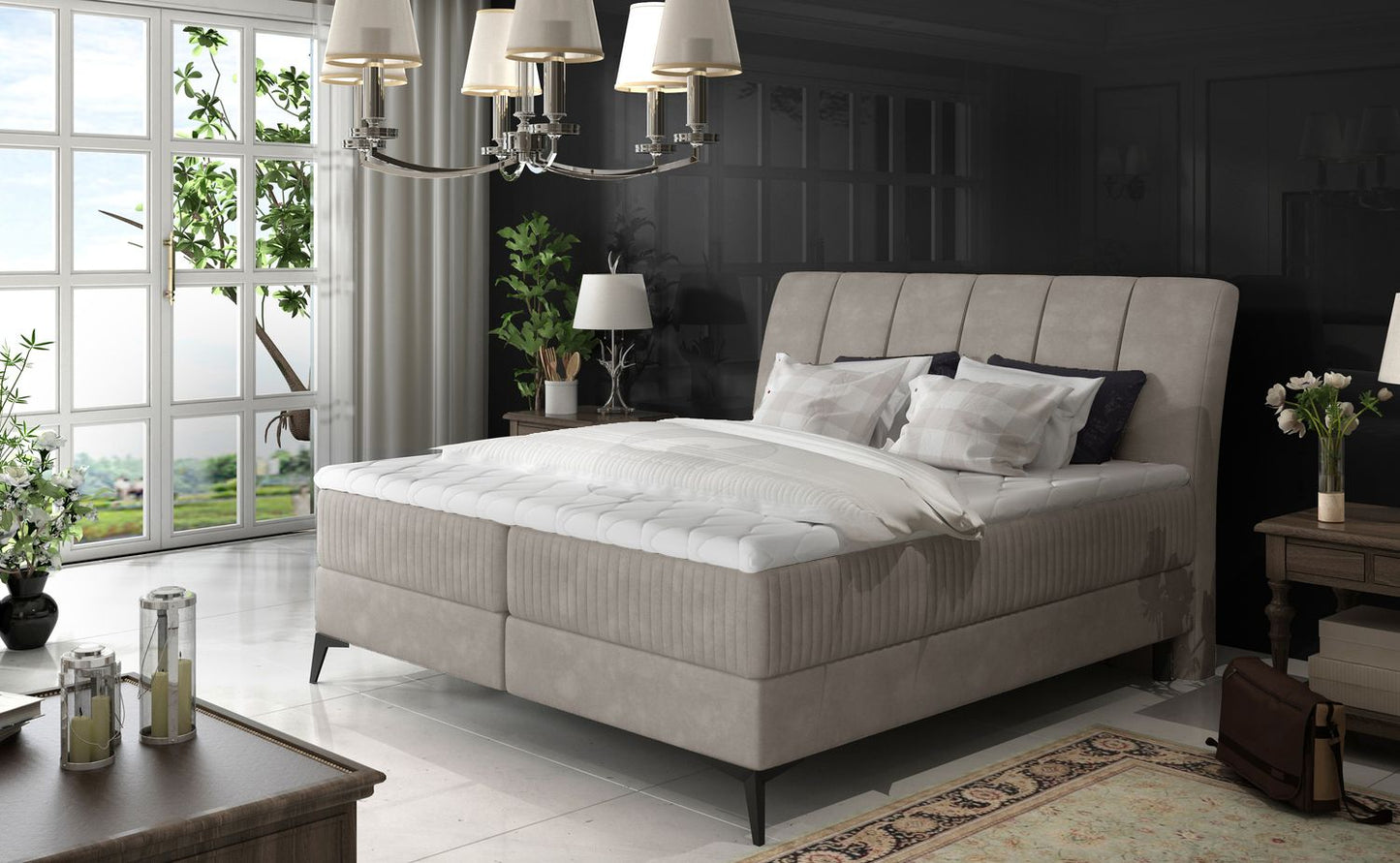 Continental Double Bed East Mantua | size: Length: 221cm, Width: 143cm, Height: 118cm | color: Paros/Pasy | image: 1 | variant: 1011983