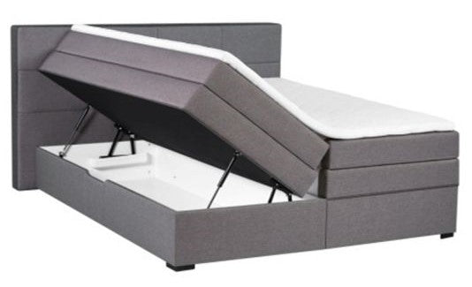 Continental Double Bed East Uppsala | size: Length: 210cm, Width: 196cm, Height: 110cm | color: Gray | image: 2 | variant: 1005812