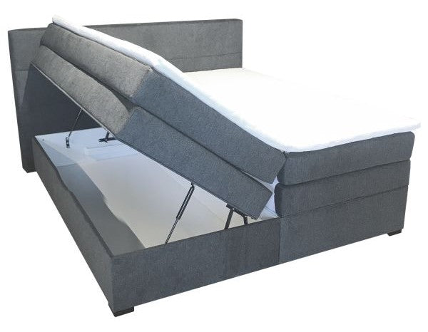 Continental Double Bed East Uppsala | size: Length: 210cm, Width: 196cm, Height: 110cm | color: Gray | image: 3 | variant: 1005812