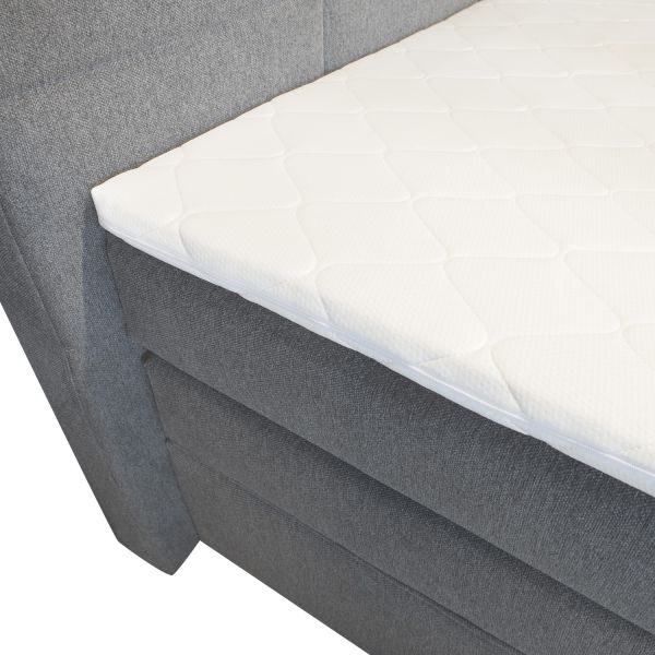 Continental Double Bed East Uppsala | size: Length: 210cm, Width: 196cm, Height: 110cm | color: Gray | image: 4 | variant: 1005812