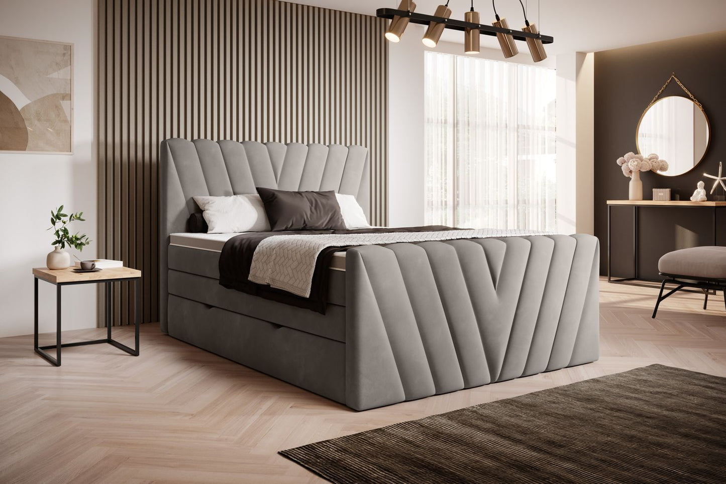 Continental Double Bed Edmonton 1 | size: Length: 220cm, Width: 160cm, Height: 133cm | color: Loco | image: 1 | variant: 1012467