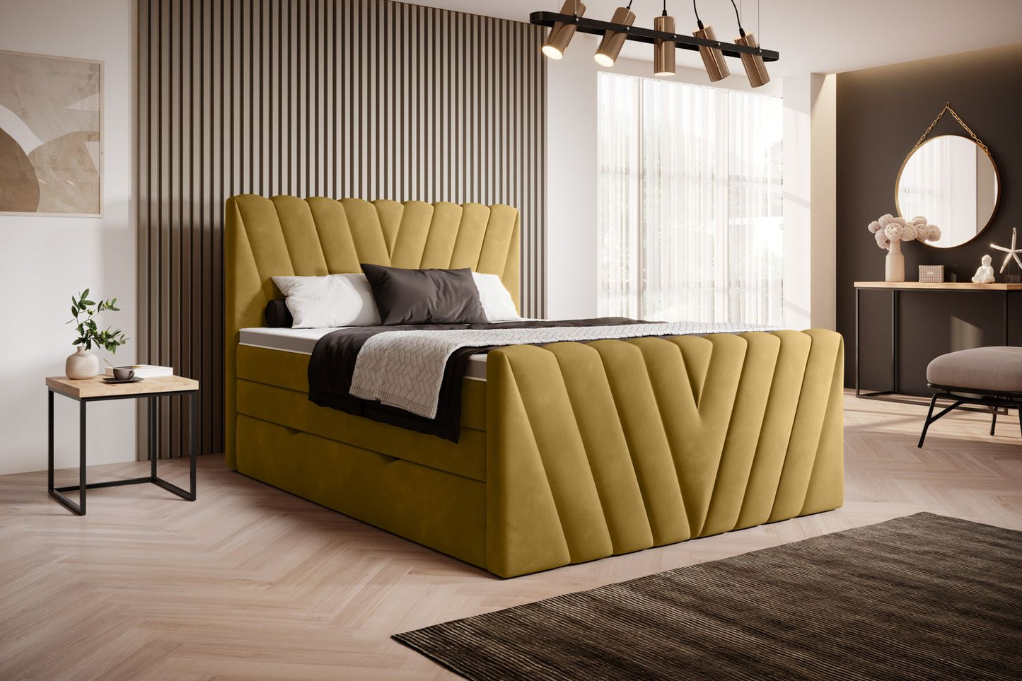 Continental Double Bed Edmonton 1 | size: Length: 220cm, Width: 160cm, Height: 133cm | color: Loco | image: 1 | variant: 1012504