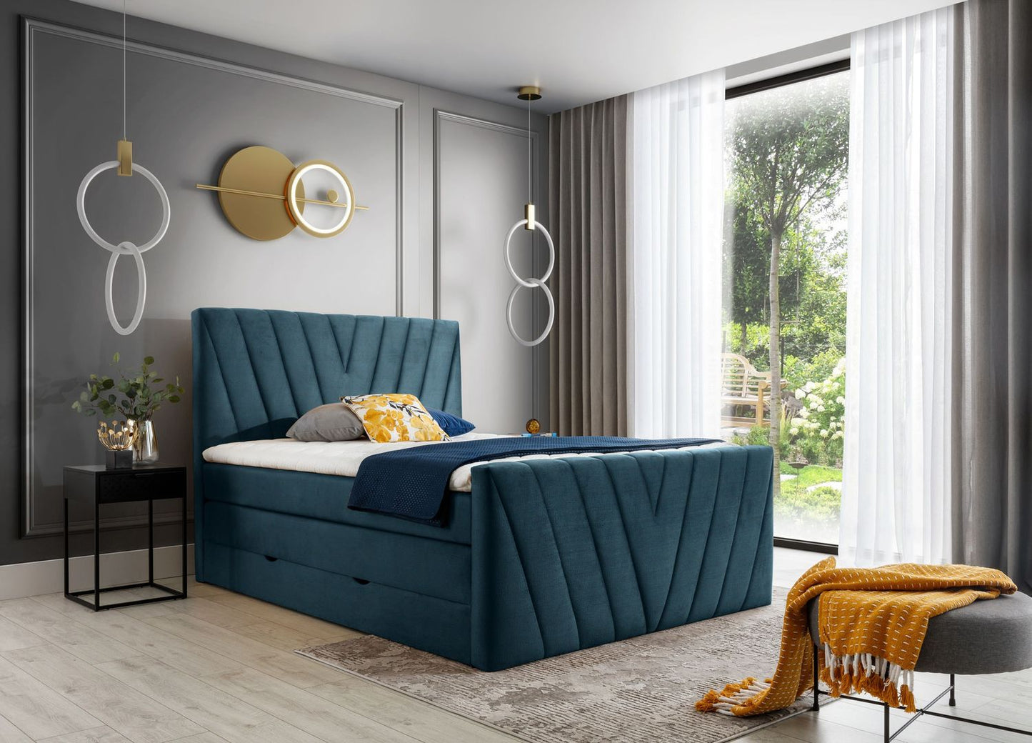 Continental Double Bed Edmonton 1 | size: Length: 220cm, Width: 160cm, Height: 133cm | color: Nube | image: 1 | variant: 1012502