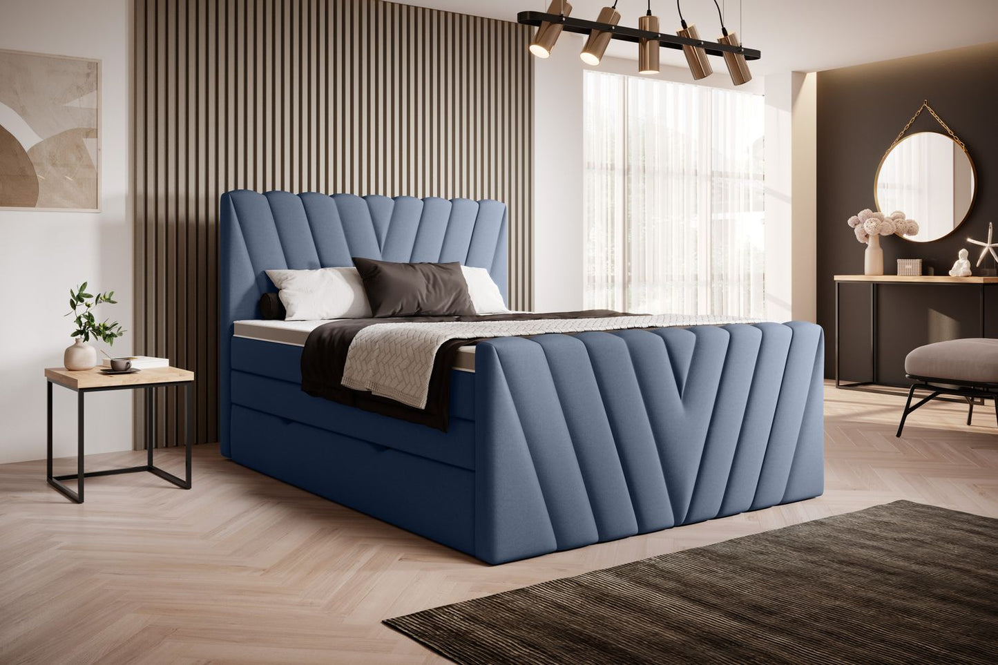 Continental Double Bed Edmonton 2 | size: Length: 220cm, Width: 180cm, Height: 133cm | color: Gojo | image: 1 | variant: 1012545