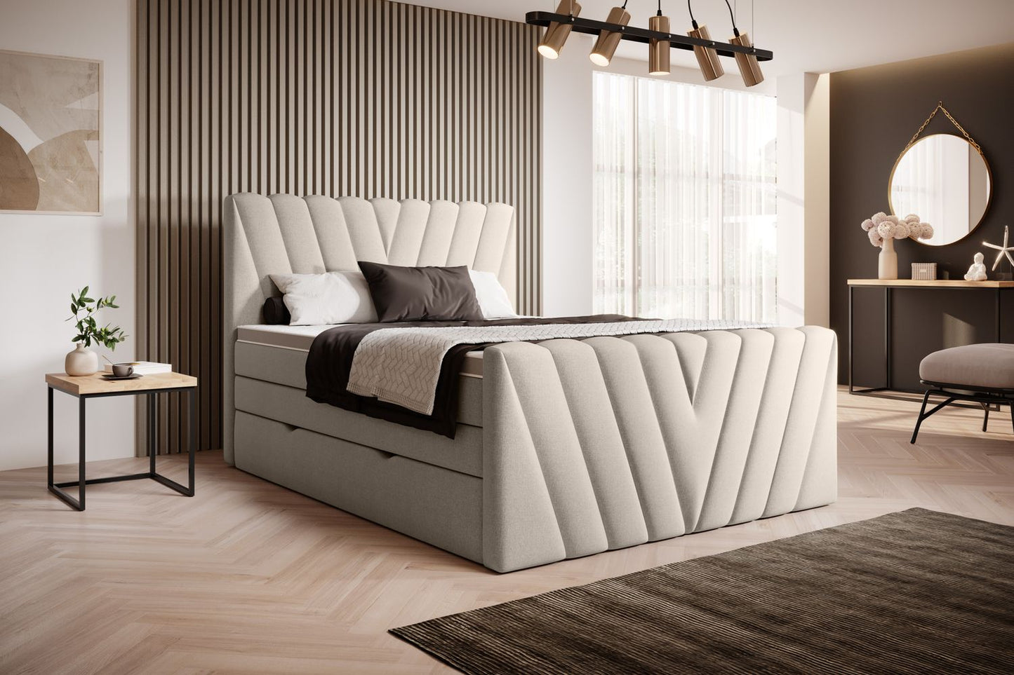 Continental Double Bed Edmonton | size: Length: 220cm, Width: 140cm, Height: 133cm | color: Inari | image: 1 | variant: 1012443