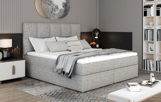 Continental Double Bed Glossy 2 | size: Length: 210cm, Width: 185cm, Height: 124cm | color: Berlin | image: 1 | variant: 1009221