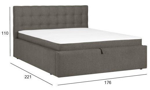 Continental Double Bed Gothenburg | size: Length: 221cm, Width: 176cm, Height: 110cm | color: Beige | image: 4 | variant: 1001776