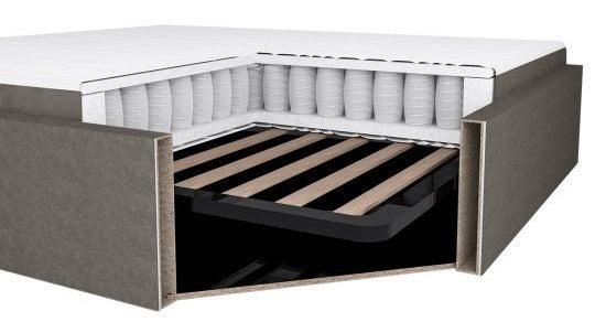 Continental Double Bed Gothenburg | size: Length: 221cm, Width: 176cm, Height: 110cm | color: Beige | image: 9 | variant: 1001776