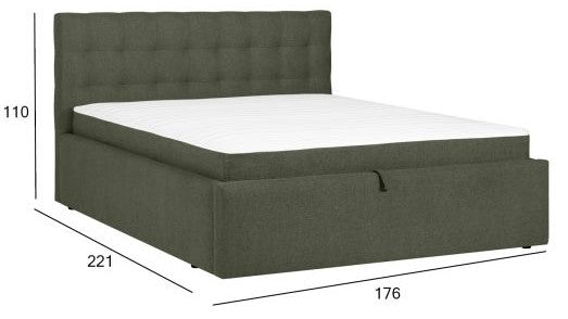 Continental Double Bed Gothenburg | size: Length: 221cm, Width: 176cm, Height: 110cm | color: Green | image: 4 | variant: 1001777