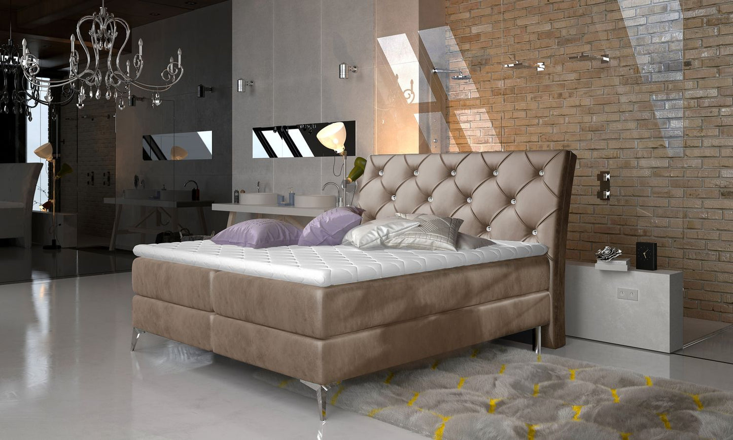 Continental Double Bed Grantown | size: Length: 215cm, Width: 145cm, Height: 118cm | color: Beige | image: 1 | variant: 1011942