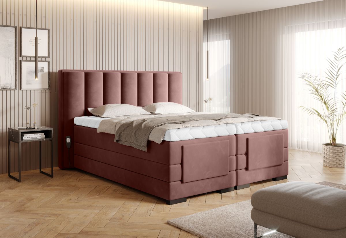 Continental Double Bed Kirkwall 2 | size: Length: 217cm, Width: 198cm, Height: 130cm | color: Lukso | image: 2 | variant: 1013354