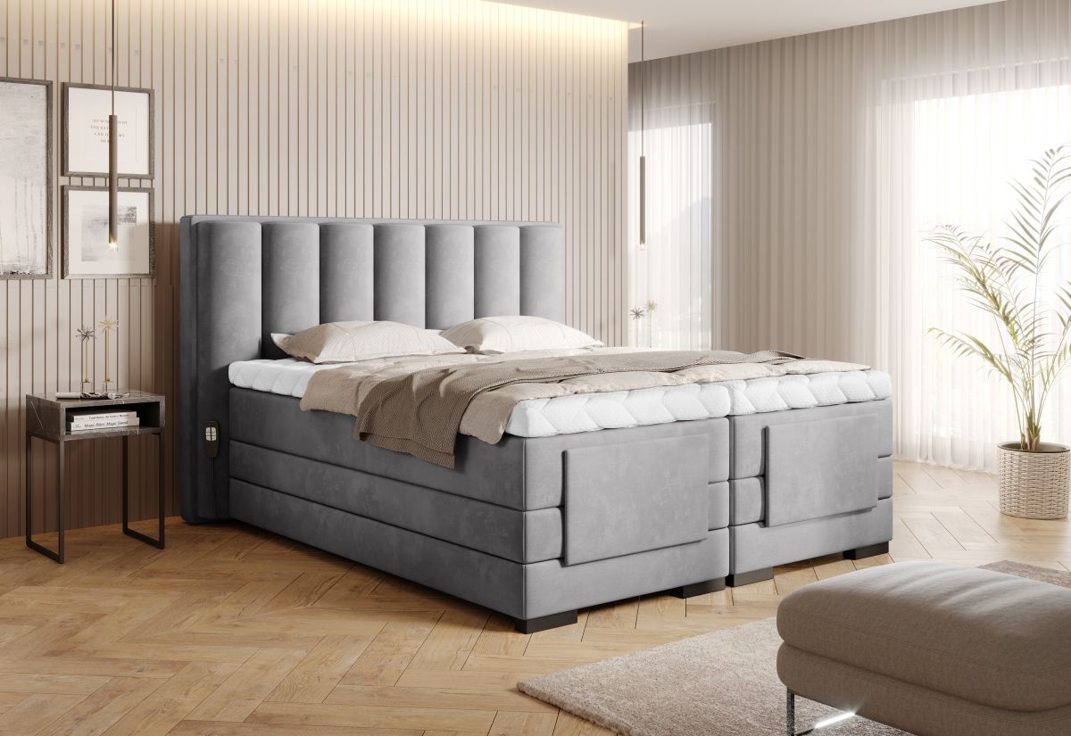 Continental Double Bed Kirkwall 2 | size: Length: 217cm, Width: 198cm, Height: 130cm | color: Nube | image: 2 | variant: 1013333