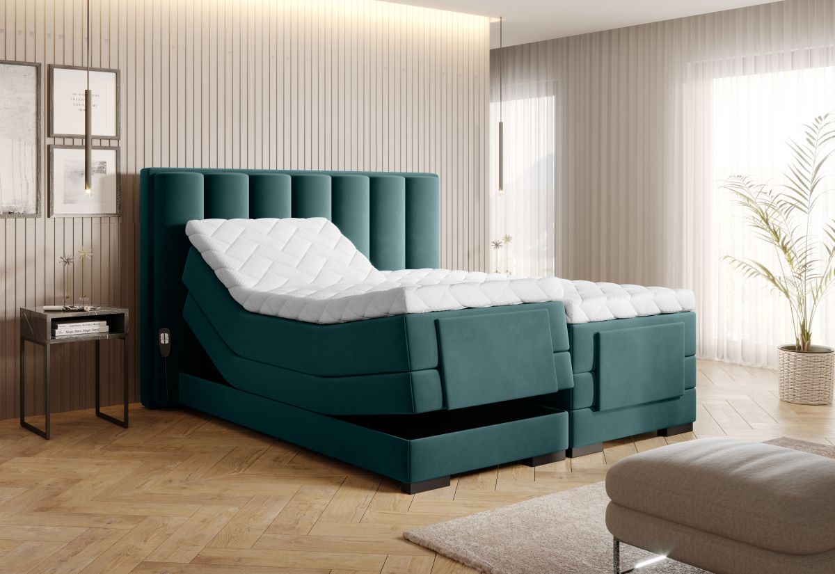 Continental Double Bed Kirkwall 2 | size: Length: 217cm, Width: 198cm, Height: 130cm | color: Velvetmat | image: 1 | variant: 1013361