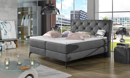 Continental Double Bed Laos 2 | size: Length: 215cm, Width: 185cm, Height: 118cm | color: Dora | image: 1 | variant: 1009376