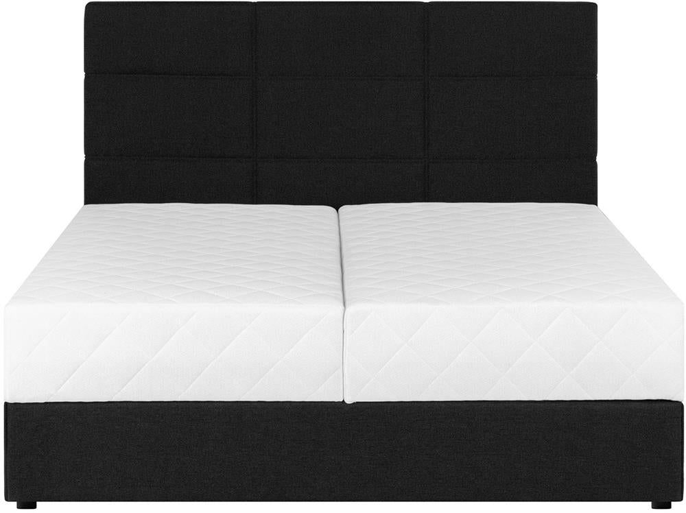 Continental Double Bed Malmo | size: Length: 210cm, Width: 163cm, Height: 114.5cm | color: Black | image: 2 | variant: 1001783