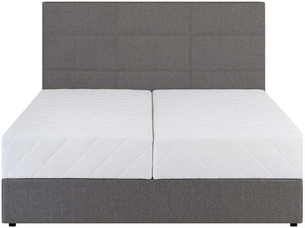 Continental Double Bed Malmo | size: Length: 210cm, Width: 163cm, Height: 114.5cm | color: Gray | image: 2 | variant: 1001782