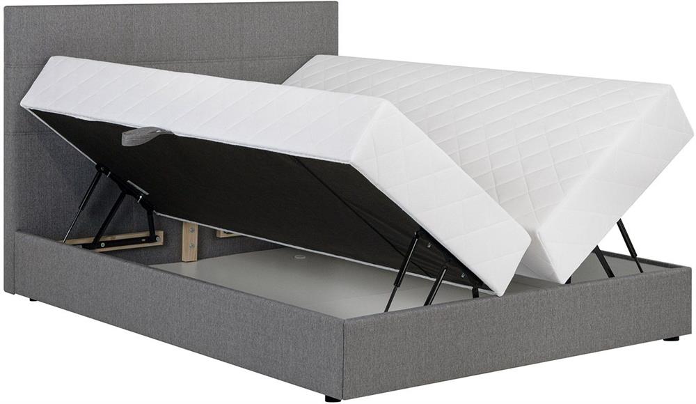 Continental Double Bed Malmo | size: Length: 210cm, Width: 163cm, Height: 114.5cm | color: Gray | image: 3 | variant: 1001782