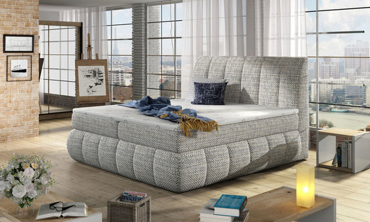 Continental Double Bed Vincenzo | size: Length: 224cm, Width: 160cm, Height: 126cm | color: Berlin | image: 1 | variant: 1009837