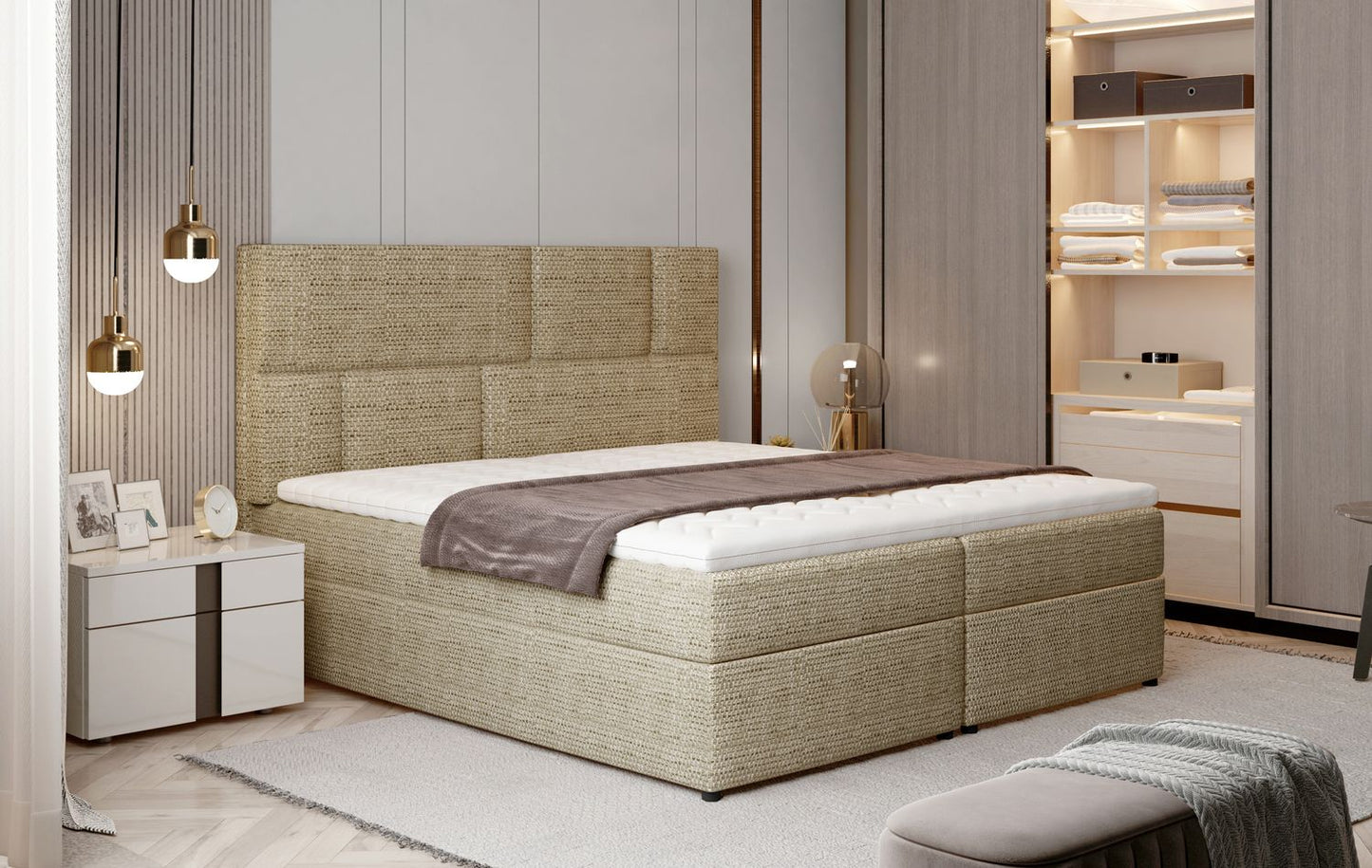 Continental Double Bed West Osaka 1 | size: Length: 210cm, Width: 165cm, Height: 124cm | color: Berlin | image: 1 | variant: 1012694