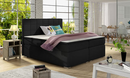 Continental Double Bed West Siauliai 1 | size: Length: 205cm, Width: 160cm, Height: 126cm | color: Black | image: 0 | variant: 1012021