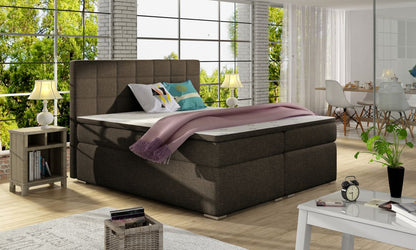 Continental Double Bed West Siauliai 1 | size: Length: 205cm, Width: 160cm, Height: 126cm | color: Brown | image: 0 | variant: 1012022