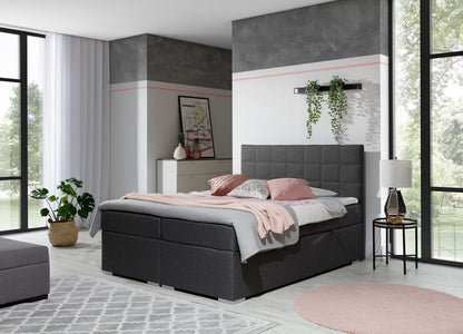 Continental Double Bed West Siauliai 1 | size: Length: 205cm, Width: 160cm, Height: 126cm | color: Gray | image: 0 | variant: 1012019