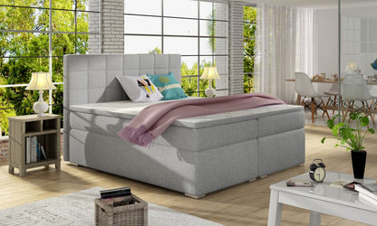 Continental Double Bed West Siauliai 1 | size: Length: 205cm, Width: 160cm, Height: 126cm | color: Gray | image: 0 | variant: 1012020