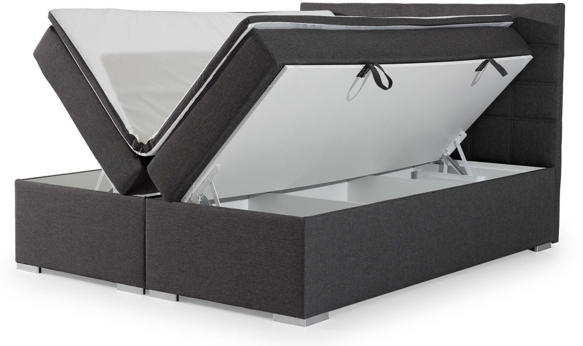 Continental Double Bed West Siauliai 2 | size: Length: 205cm, Width: 180cm, Height: 126cm | color: Black | image: 1 | variant: 1012030