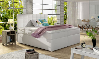 Continental Double Bed West Siauliai 2 | size: Length: 205cm, Width: 180cm, Height: 126cm | color: White | image: 1 | variant: 1012027