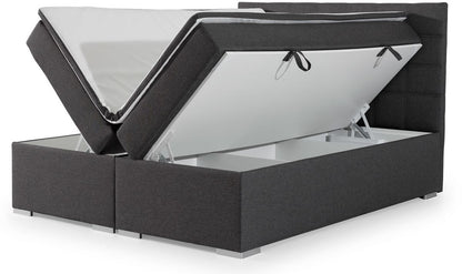 Continental Double Bed West Siauliai | size: Length: 205cm, Width: 140cm, Height: 126cm | color: Black | image: 2 | variant: 1012012