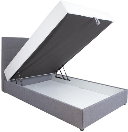 Continental Single Bed Leiko | size: Length: 210cm, Width: 123cm, Height: 114.5cm | color: Gray | image: 3 | variant: 1010221