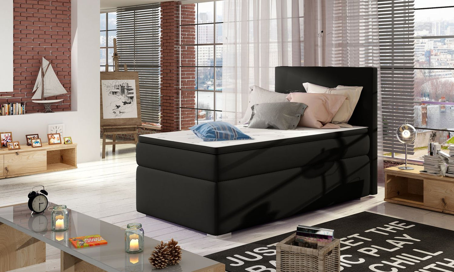 Continental Single Bed Rocco 1 | size: Length: 205cm, Width: 90cm, Height: 126cm | color: Soft | image: 1 | variant: 1010370