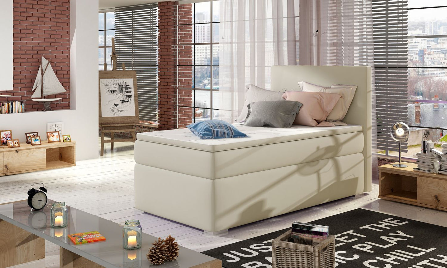 Continental Single Bed Rocco 1 | size: Length: 205cm, Width: 90cm, Height: 126cm | color: Soft | image: 1 | variant: 1010372