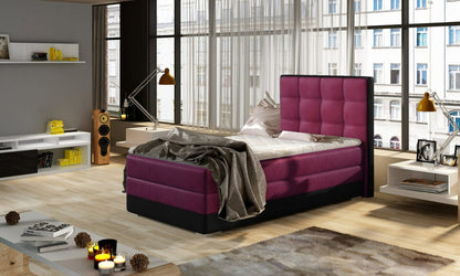 Continental Single Bed Torquay | size: Length: 205cm, Width: 95cm, Height: 118cm | color: Mat/Matt/Velvet | image: 0 | variant: 1013567