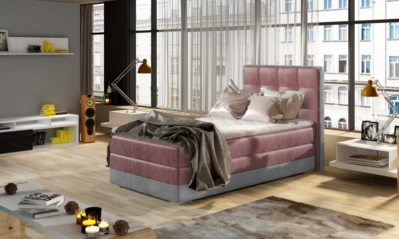Continental Single Bed Torquay | size: Length: 205cm, Width: 95cm, Height: 118cm | color: Monolith | image: 0 | variant: 1013566