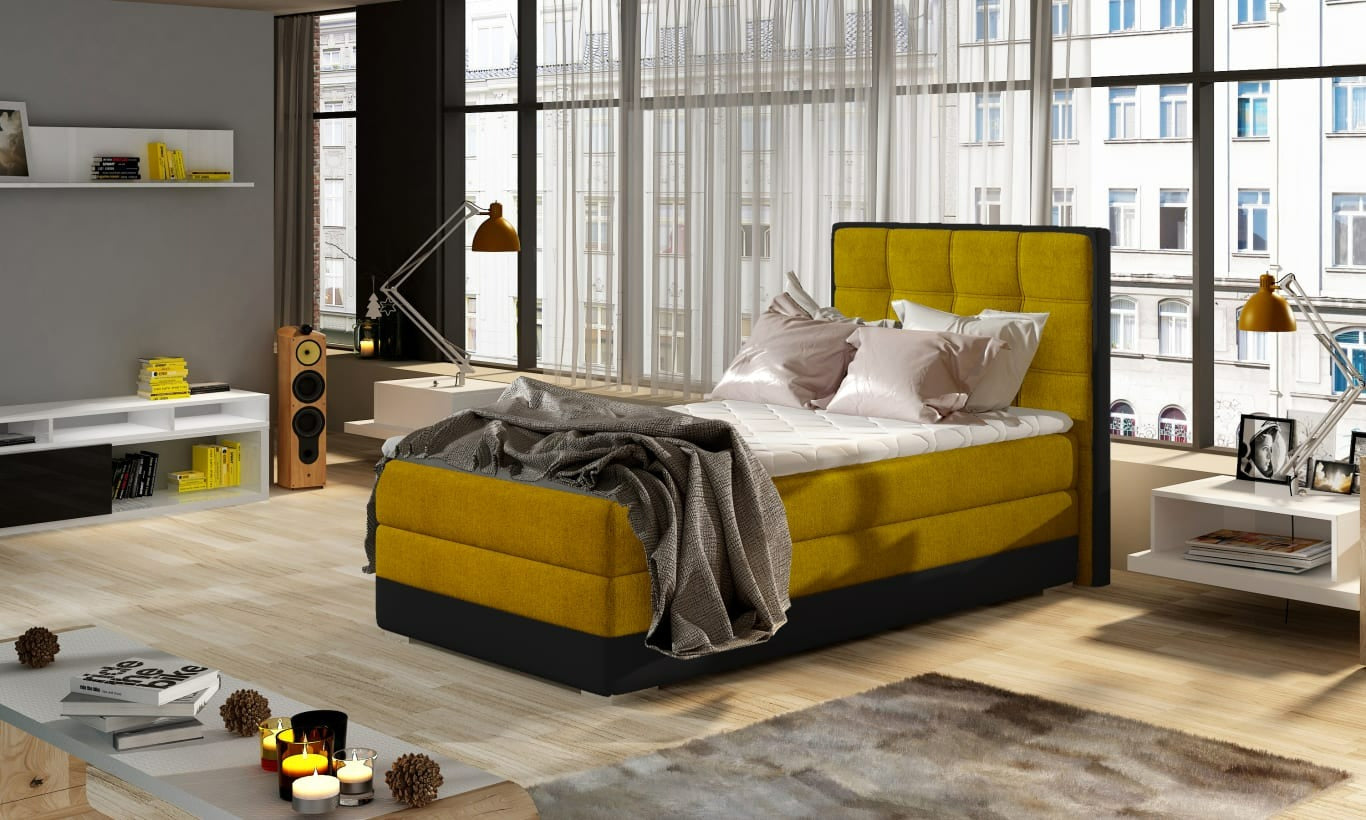 Continental Single Bed Torquay | size: Length: 205cm, Width: 95cm, Height: 118cm | color: Omega/Soft | image: 0 | variant: 1013576