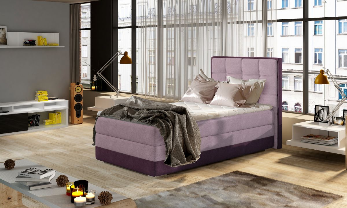 Continental Single Bed Torquay | size: Length: 205cm, Width: 95cm, Height: 118cm | color: Pink | image: 1 | variant: 1013562
