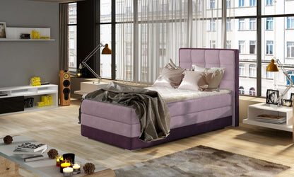 Continental Single Bed Torquay | size: Length: 205cm, Width: 95cm, Height: 118cm | color: Pink | image: 1 | variant: 1013562