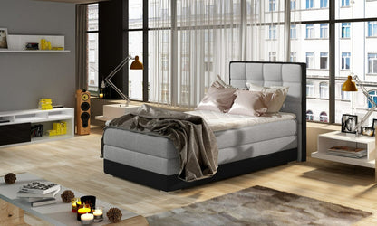 Continental Single Bed Torquay | size: Length: 205cm, Width: 95cm, Height: 118cm | color: Sawana/Soft | image: 0 | variant: 1013570