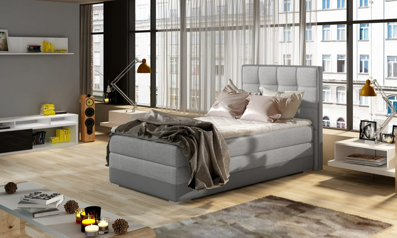 Continental Single Bed Torquay | size: Length: 205cm, Width: 95cm, Height: 118cm | color: Sawana/Soft | image: 0 | variant: 1013571